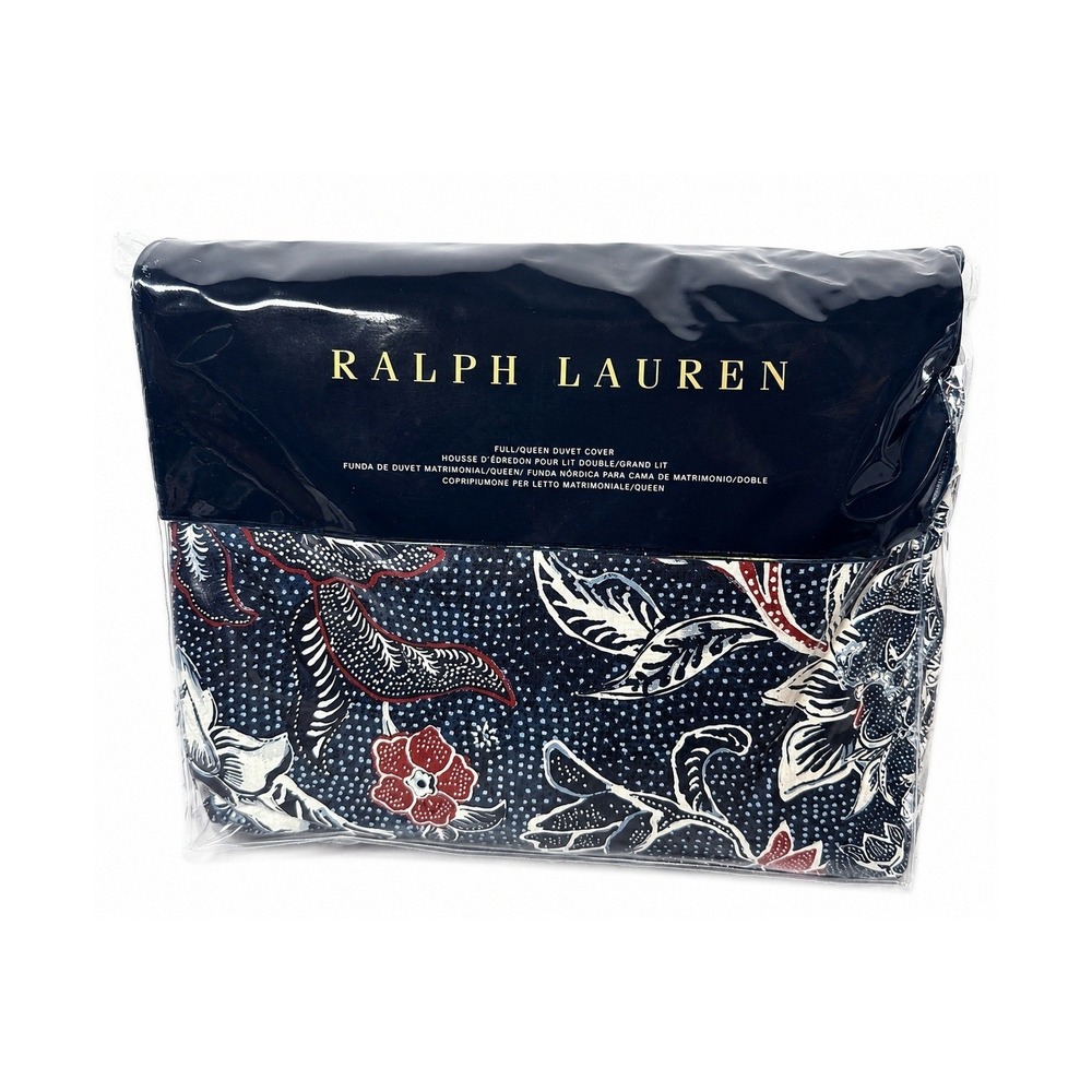 Ralph Lauren Mirabelle Full/Queen Duvet Cover Floral Indigo Blue 92 x 96 in NIP